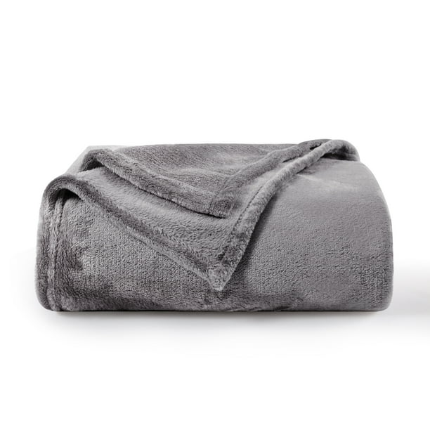 RUIKASI Fleece Gray Blanket Throw Fluffy Throw Size Blanket for Sofa