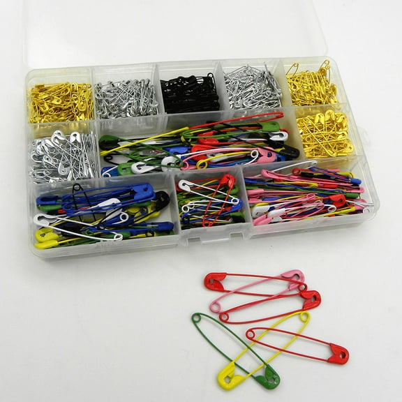 SHINYPASING 500Pcs Strong Heavy Duty Safety Pins Steel Nickel Fastener for Quilt Blanket Sewing