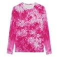 thumbnail image 4 of HAPIMO Women's Loose Tops Gradient Tie Dye Tees Autumn Spring Long Sleeve Shirts Round Neck Casual Relaxed Girls Fashion Clothing Hot Pink L, 4 of 4