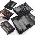 thumbnail image 2 of Bolsas de malla transparente para cosméticos, 1/3 piezas, pequeñas y grandes bolsas de maquillaje negras, estuche organizador de artículos de tocador, 2 of 5
