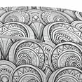 thumbnail image 3 of Pasiley Pouf Cover with Zipper, Oriental Floral Motifs in Achromatic Design with Monochrome Style, Soft Decorative Fabric Unstuffed Case, 30" W X 17.3" L, White and Charcoal Grey, by Ambesonne, 3 of 5