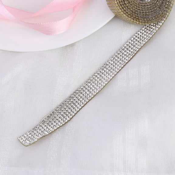 Masteelf Crystals Rhinestone Strips Hot Drill Strip DIY Gift Bride Size 3 Silver