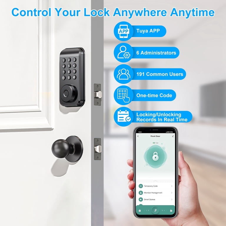 Smart Door Knob Hidalife Keyless Entry Door Lock With Code, Keypad Door ...