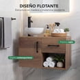 thumbnail image 4 of Mueble para Baño Gabinete Organizador con Llave Monomando Lavabo con Escurridor marron, 4 of 8