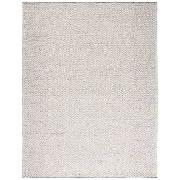SAFAVIEH Natura Eanna Geometric Wool Area Rug, Ivory/Light Grey, 10' x 14'
