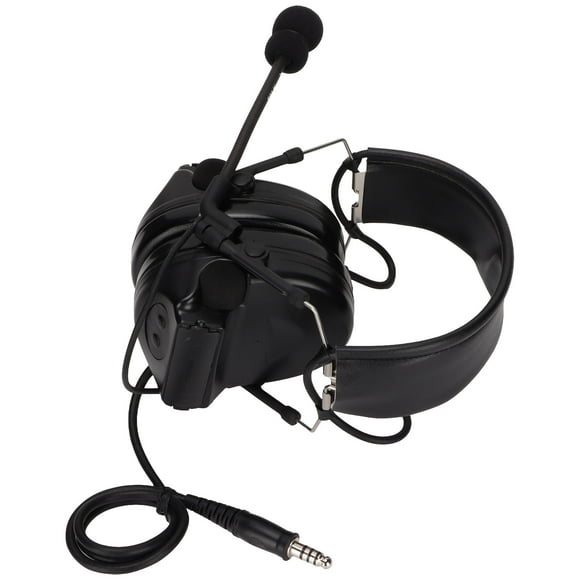 Military Headset, Dustproof Chip Military Headphones 7.1mm Plug Detachable Mic For For GP-380 For GP-328 Black
