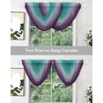 thumbnail image 4 of Teal Purple Ombre Sheer Waterfall Valance Curtains for Window, Turquoise Gradient Modern Abstract Art Rod Pocket Sheer Topper Swag Curtains for Living Room, Kitchen 38.5"W x 47.2"L, 1 Panel, 4 of 7