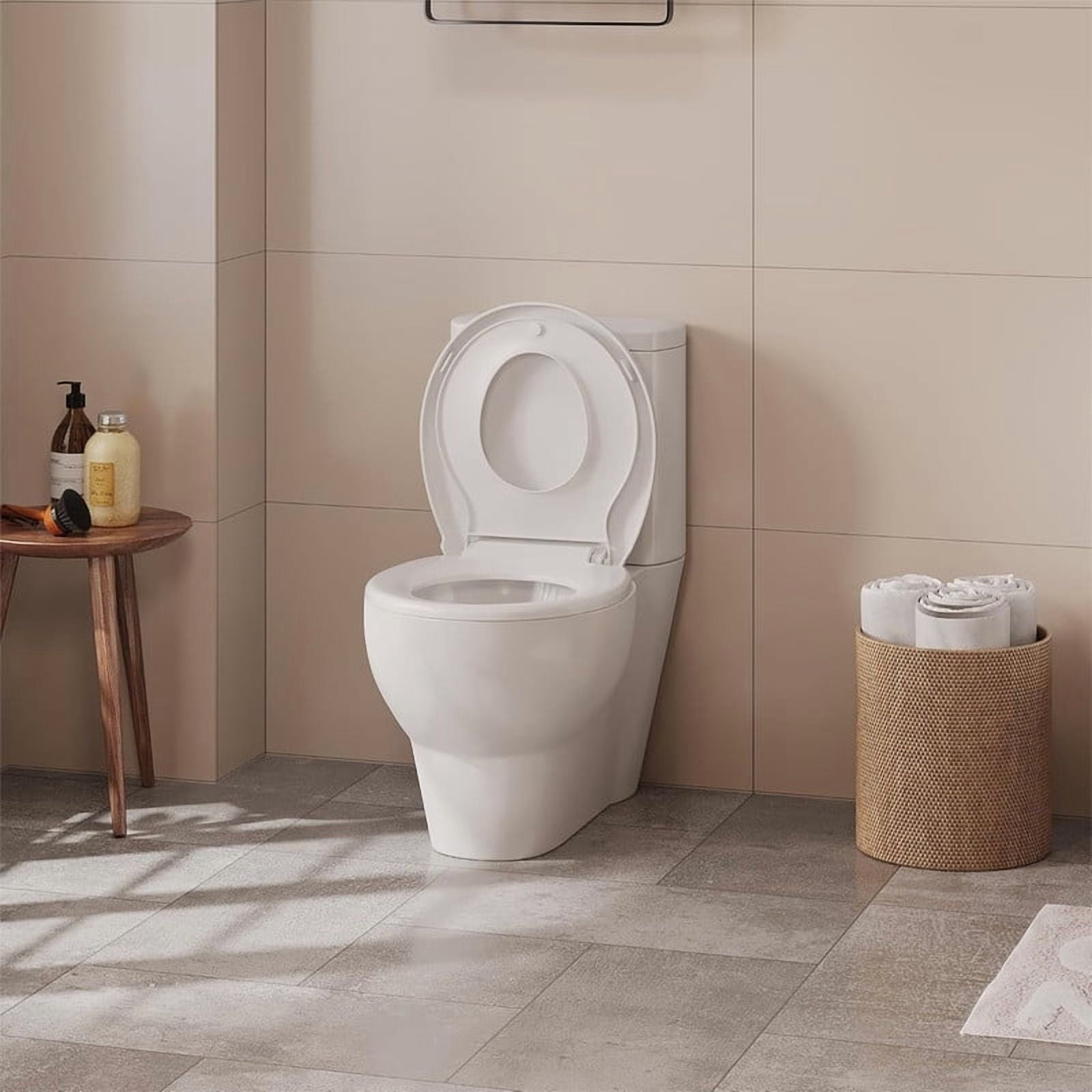 Towallmark Toilet Seat With Toddler Seat, Round Soft Close Toilet Cover With Quick Release Hinges, White PP Potty Training Seat, Family Use Toddler Toilet Seat