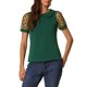 thumbnail image 1 of TOP INSPIRADOR CHIC para Mujeres Cuello Peter Pan Manga Puff de Malla Blusa Vintage con Lunares L Verde Oscuro, 1 of 6