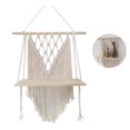 thumbnail image 2 of Estante de pared estante flotante soporte de madera columpio estante de pared colgante macramé tejido a mano soporte para plantas colgantes maceta Boho decoración del hogar Adepaton MZQ-0982, 2 of 7