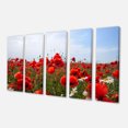 thumbnail image 2 of Coquelicots Rouges sous Ciel Bleu Vif - Uvre d'Art Florale sur Toile, 2 of 3