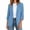 Blue, variant on Women's Ruched Sleeve Blazer Jacket | One-Button Notch Lapel Casual Outerwear with Pockets, 3/4 Sleeve Work Office Blazer
