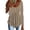 Khaki, variant on Women's Everyday Wear Tops 2026 Trendy Short Sleeve Tiered Ruffle Hem Button Scoop Neck Casual Tunic Blouses for Women Yellow L