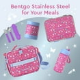 thumbnail image 2 of Bentgo Kids Stainless Steel Prints Leak-Resistant Lunch Box - 3-Compartments with Silicone Container, Durable, Eco-Friendly, Dishwasher Safe, for School, Ages 3+ (Rainbows & Butterflies), 2 of 8