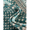 thumbnail image 4 of Unique Loom Williamsburg Collection Area Rug - Allover (3' 7" Round Turquoise/Light Brown), 4 of 7