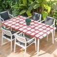 thumbnail image 2 of Red Buffalo Plaid Table Cloths for 3 Foot Rectangle Tables, Farmhouse Check Stripes Retro Geometric Patio Waterproof Elastic Fitted Tablecloths, Washable Rectangular Table Cover for Camping, 2 of 8