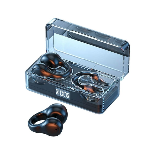 Open-Ear True Wireless Bluetooth Headphones with Microphone, Earbuds with Earhooks, Sweat Resistant, Fast Charging, 28HRS Playtime, Compatible with iPhone & Android