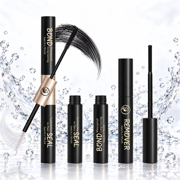 NICEBAY Lash Bond & Seal and Remover Kit, Black Lash Cluster Glue, Waterproof, Up to 72-Hour Hold, Latex-Free & Formaldehyde-Free, 2-Piece Set