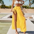 thumbnail image 2 of Maxi Skirts for Women Summer Solid Color Lace-up Side Slit Wrap Cover-up Skirts for Beach Vacation, 2 of 6