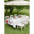 thumbnail image 4 of Outdoor Tablecloth with Umbrella Hole for Patio/Picnic/Party/Camping, Blue Red Flowers Waterproof Table Cloth Rectangle Table Cover Washable, Elegant Spring Floral Butterfly Pastoral (60"x 84"), 4 of 8