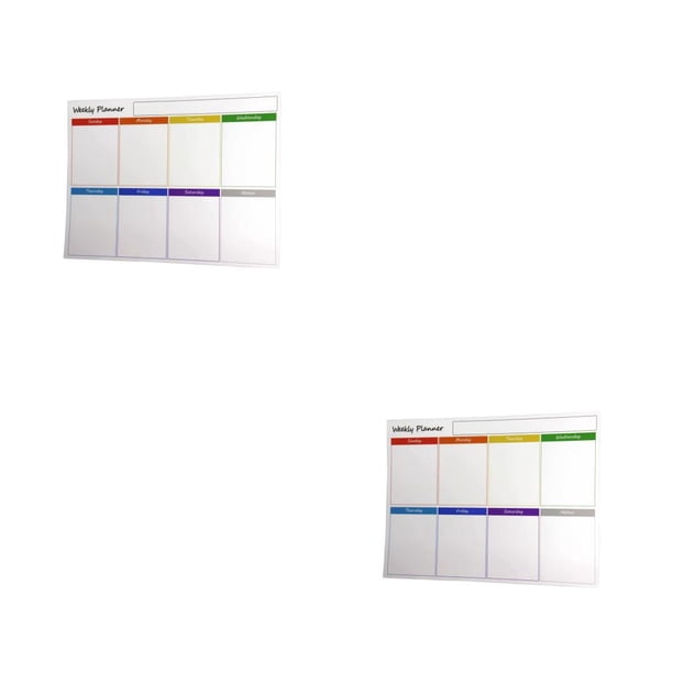 Sidaley Pegatina de calendario de borrado en seco para nevera de dormitorio, tablero de mensajes extraíble para escribir, recordatorio, Semanalmente 2piezas