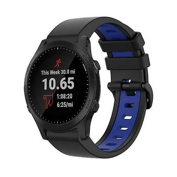 For Garmin Forerunner 945 22mm Silicone Sports Two-color Watch Band