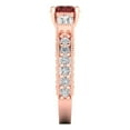 thumbnail image 3 of 2.33 ctw 3 Stone Anniversary Ring for Women | Round Cut Natural Garnet | Hyperallergenic Solid 14K Rose Gold, 3 of 5