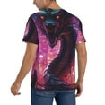 thumbnail image 2 of Hirioo Neon Futuristic Dragon for Men's Baseball T-shirt Shirts Short Sleeve Casual Summer Button Stretch T Shirts,Size S-4XL-4X-Large, 2 of 7
