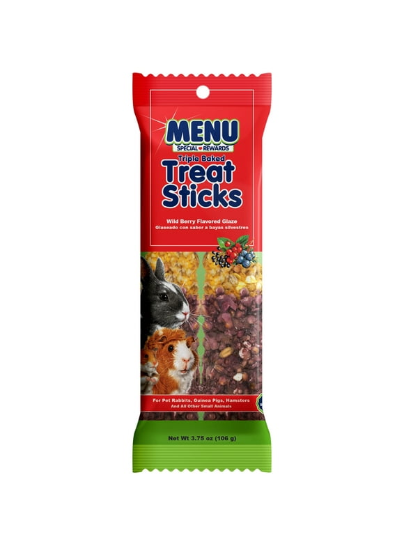 Menu Crunch Sticks Chewable Treat for Rabbit, Guinea Pigs, Hamsters - Supports Healthy Teeth