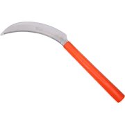 K208P Harvest Sickle with Plastic Handle, Light Serration, 6.5-Inch Stainless Steel Blade , Orange