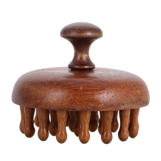 Wooden Wide Tooth Comb for Curly Hair with Scalp Massage Disc for Dandruff Removal and Wet Dry Use
