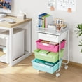 thumbnail image 2 of Utility Cart with Drawers,Rolling Cart with Drawers,Craft Cart,Storage Cart with 4 Drawers & DIY Lable for Office Kids Room Bedroom, Multicolor, 2 of 17