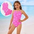 thumbnail image 3 of WOYY Girls Beach Bathing Suit Bow Print One-Piece Swimsuit with Cover Up, Sizes 8-13, 3 of 3