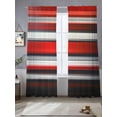 thumbnail image 2 of Red Black Gradient Sheer Curtains for Living Room Bedroom, Light-filtering Sheer Curtain, Geometric Strip Rod Pocket Voile Window Treatment Drapes, 52’’Wx108’’L, 2 Panels Set, 2 of 7