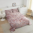YST Cheetah Print Bedding Comforter Sets,Rose Gold Colored Leopard