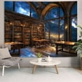 thumbnail image 2 of Gothic Library Tapestry Vintage Medieval Bookshelf Tapestries Wall Hanging Fantasy Space Academia Book Large Tapestry for Bedroom Living Room Dorm Classroom 90 x 60 inch, 2 of 5