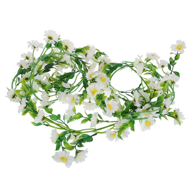 Guirnaldas de flores artificiales de margaritas, enredaderas falsas de seda, flores de margaritas colgantes, decoración para arcos de bodas, fiestas, hogar, jardín y pared