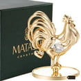 thumbnail image 1 of Matashi 24K Gold Plated Crystal Studded Rooster Ornament with Clear Crystals, 1 of 8
