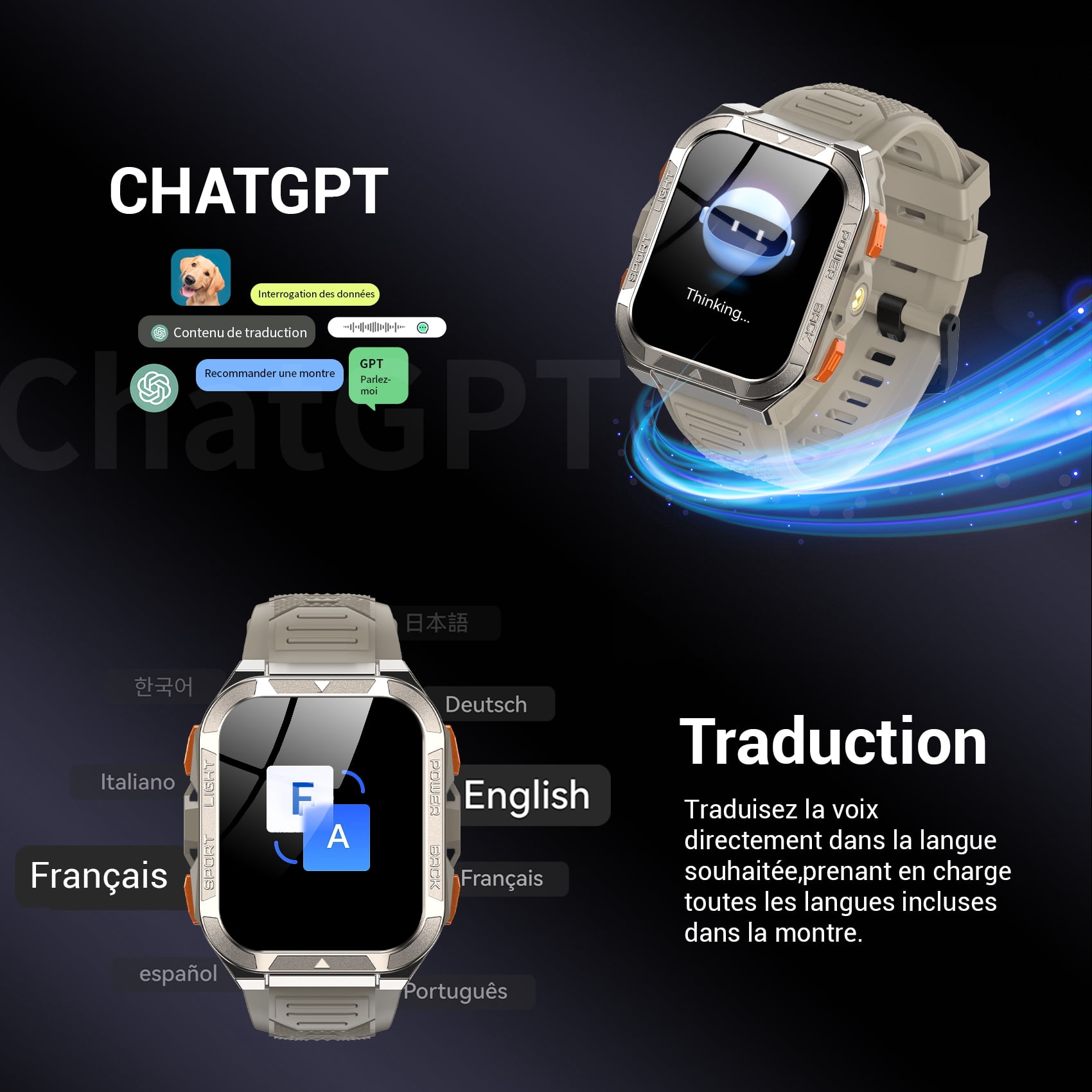 Blackview Military Smart Watch for Men, GPS & Compass Tactical Smartwatch with Bluetooth Calling, Flashlight, 100+ Sports Modes, 960mAh Battery, Rugged Outdoor Fitness Watch for Android iPhone, Khaki