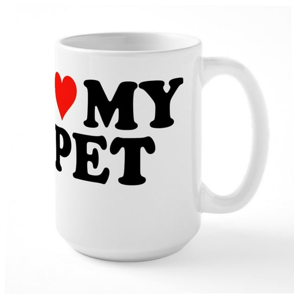 CafePress - I Love My Pet Large Mug - 15 oz Ceramic Large White Novelty Mug