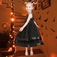 thumbnail image 3 of Vestido de Niña Negro con Moño Fiesta Certamen Halloween Falda Abombada sin Mangas 7 Años, 3 of 6