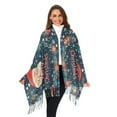 thumbnail image 3 of FORMRS Womens Scarf Winter Soft Long Big Warm Shawls Wrap Tassel Scarves, Blue Christmas Santa, 3 of 9