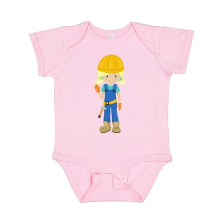 

Inktastic Construction Girl Blonde Hair Cute Girl Hammer Gift Baby Girl Bodysuit