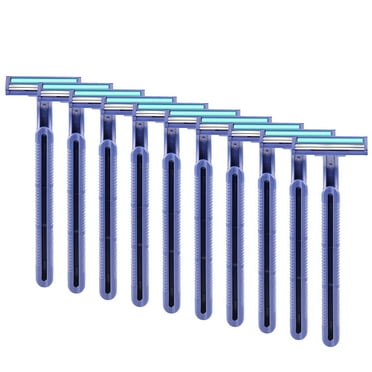 Apooke 10 Pcs for Razor Disposable Stainless Steel Shavers High End Twin Razors for w/ Non-slip Handle for Men and