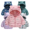 thumbnail image 1 of Chaqueta ligera con capucha para bebés de 1 a 5 años, abrigos con cremallera de dinosaurio de dibujos animados para niñas y niños, ropa de abrigo cálida para Navidad para otoño e invierno, 1 of 5
