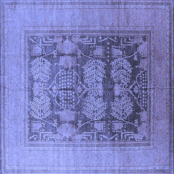 Ahgly Company Indoor Square Oriental Blue Industrial Area Rugs, 4' Square
