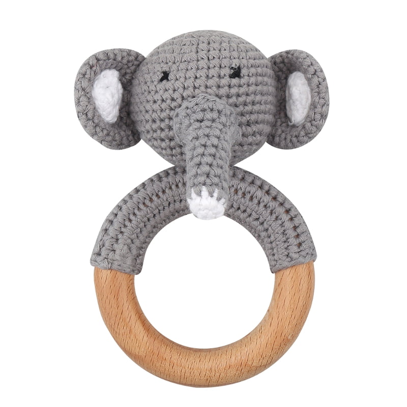 Baby Nursing Toy Cartoon Natural Wooden Eco-Friendly Safe Teether Teething Gift 