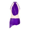 thumbnail image 4 of inlzdz Women's Ballroom Latin Leotards Glitter Rumba Salsa Dance Dress Tassels Fringed Bodysuit Purple L, 4 of 6
