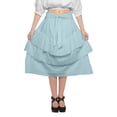 thumbnail image 4 of Moomaya Ruffle Style Skirts For Women Casual Solid Cotton Summer Wear Clothing, 4 of 6