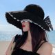 thumbnail image 3 of Sombrero para el sol con parte superior abierta: sombrero de verano transpirable de ala ancha para exteriores con lazo para mujer, 3 of 5